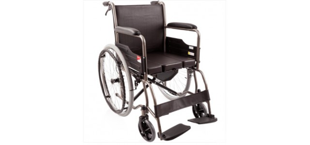 互邦手动轮椅HBG20-B折叠轻便老年人带坐便餐桌多功能